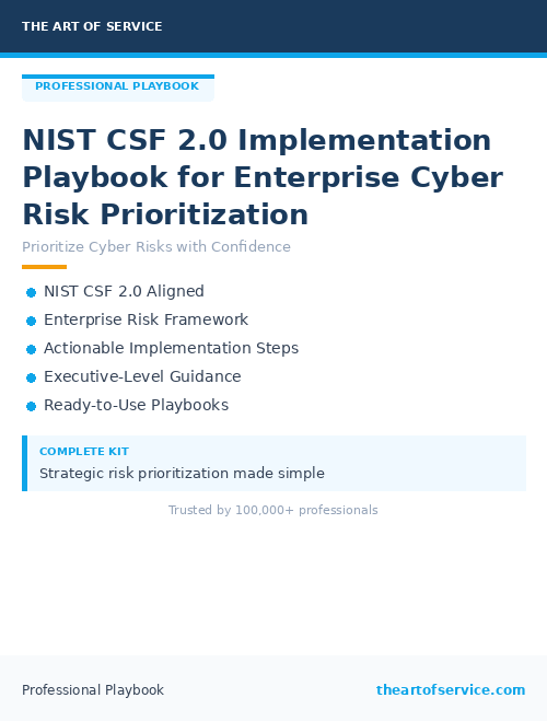 NIST CSF 2.0 Implementation Playbook for Enterprise Cyber Risk Prioritization