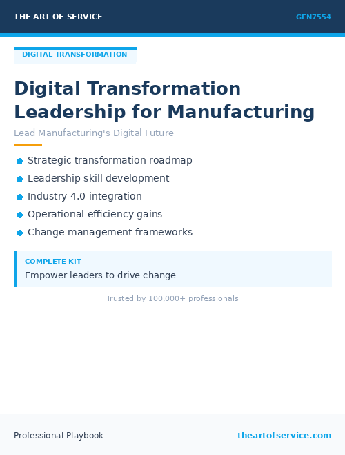 GEN7554 Digital Transformation Leadership for Manufacturing