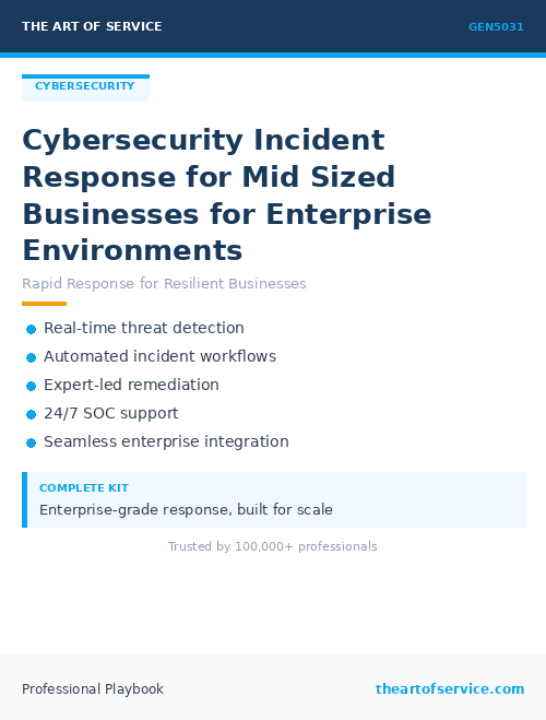 GEN5031 Cybersecurity Incident Response for Mid Sized Businesses for Enterprise Environments