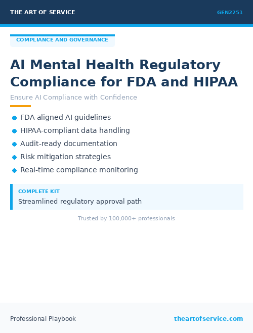 GEN2251 AI Mental Health Regulatory Compliance for FDA and HIPAA