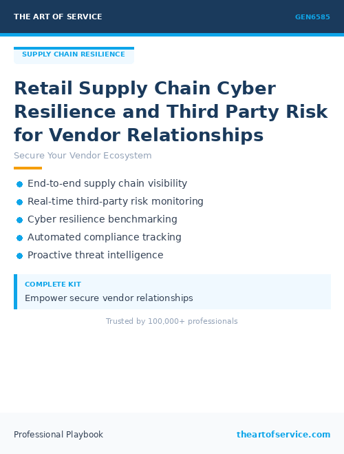 GEN6585 Retail Supply Chain Cyber Resilience and Third Party Risk for Vendor Relationships