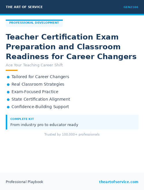 GEN2166 Teacher Certification Exam Preparation and Classroom Readiness for Career Changers