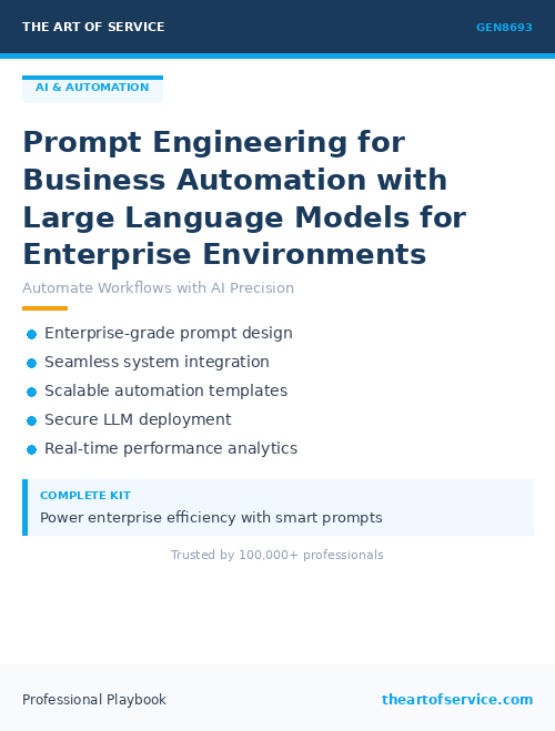 GEN8693 Prompt Engineering for Business Automation with Large Language Models for Enterprise Environments
