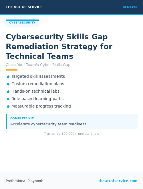 GEN9490 Cybersecurity Skills Gap Remediation Strategy for Technical Teams