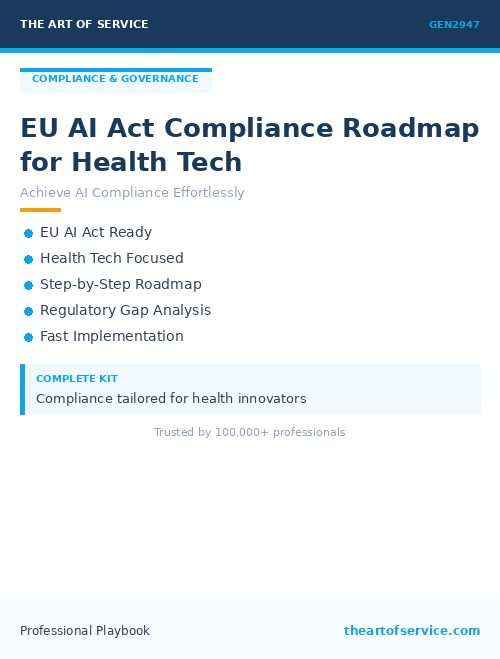 GEN2947 EU AI Act Compliance Roadmap for Health Tech