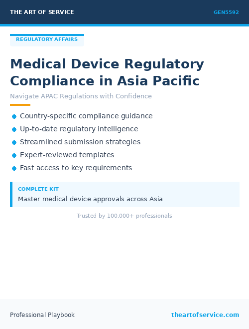 GEN5592 Medical Device Regulatory Compliance in Asia Pacific