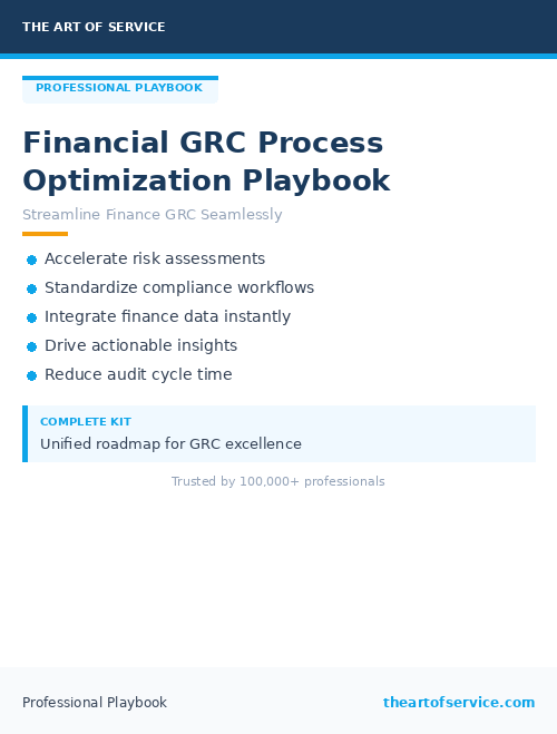 Financial GRC Process Optimization Playbook