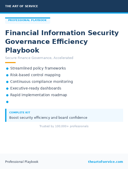 Financial Information Security Governance Efficiency Playbook