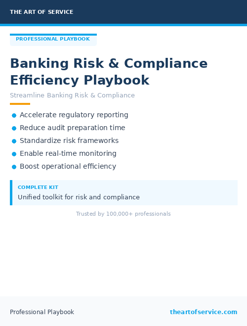 Banking Risk & Compliance Efficiency Playbook