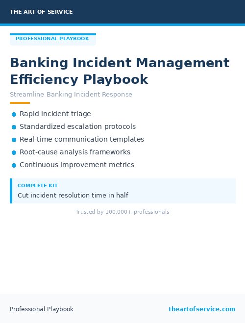 Banking Incident Management Efficiency Playbook