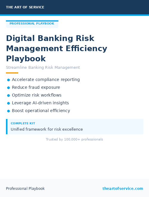 Digital Banking Risk Management Efficiency Playbook