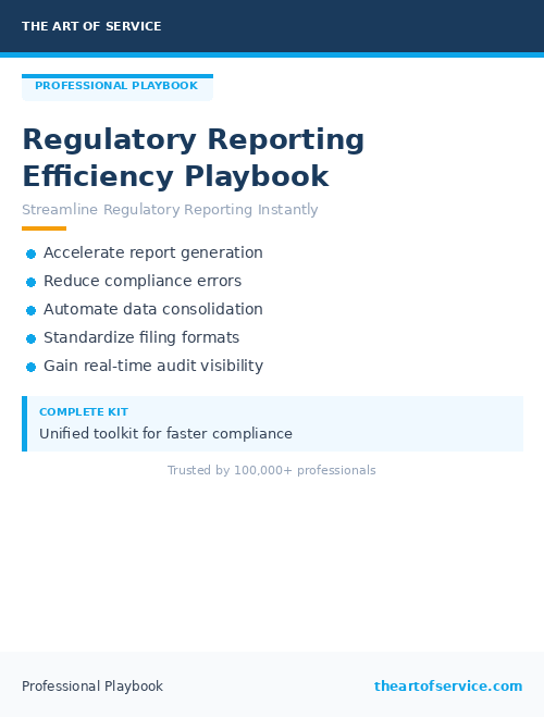 Regulatory Reporting Efficiency Playbook