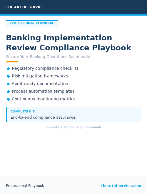 Banking Implementation Review Compliance Playbook