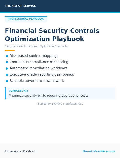 Financial Security Controls Optimization Playbook