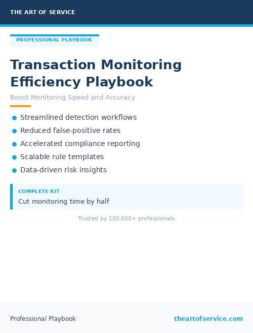 Transaction Monitoring Efficiency Playbook
