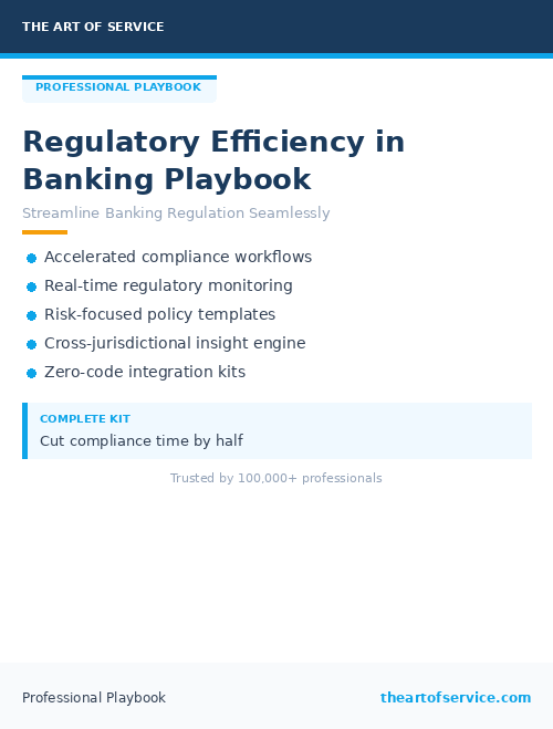 Regulatory Efficiency in Banking Playbook
