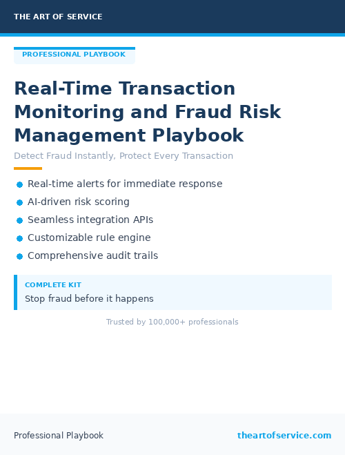 Real-Time Transaction Monitoring and Fraud Risk Management Playbook