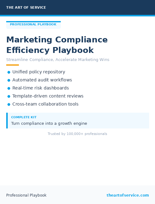 Marketing Compliance Efficiency Playbook