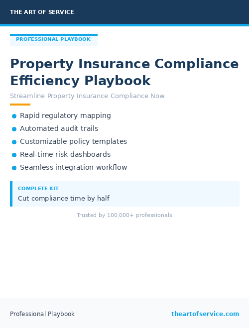 Property Insurance Compliance Efficiency Playbook