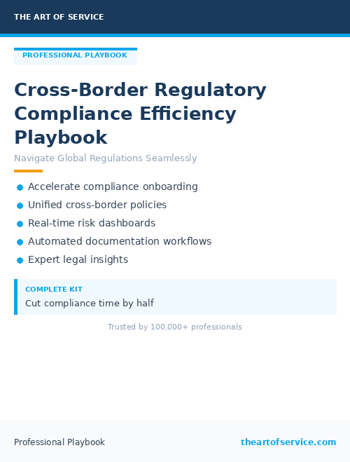 Cross‑Border Regulatory Compliance Efficiency Playbook