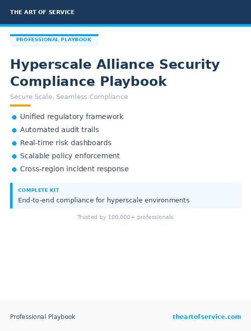 Hyperscale Alliance Security Compliance Playbook
