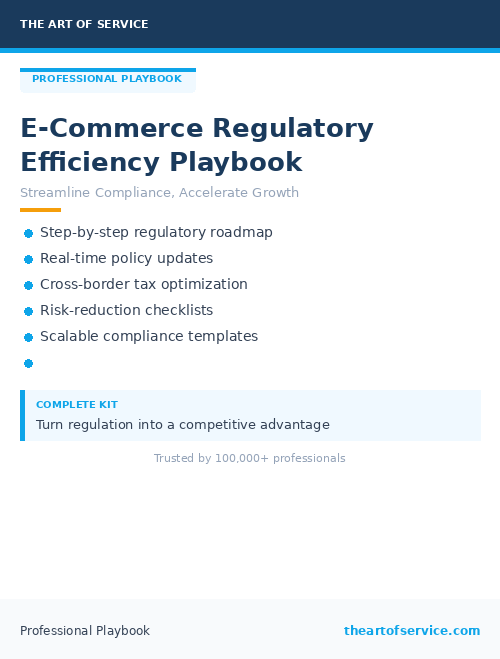 E‑Commerce Regulatory Efficiency Playbook