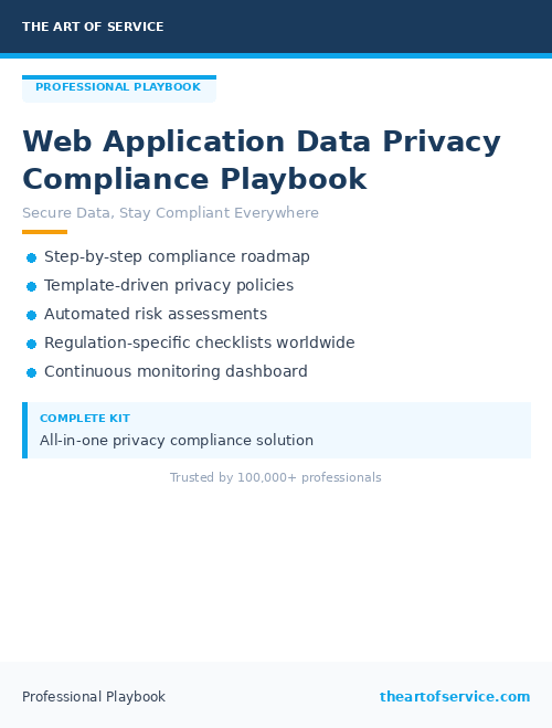 Web Application Data Privacy Compliance Playbook