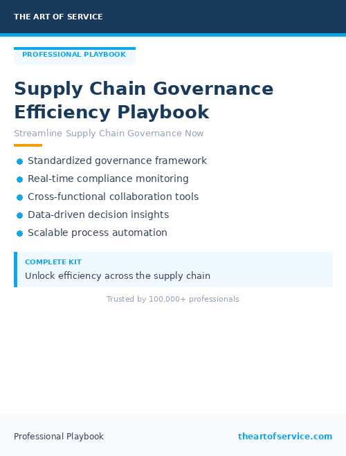 Supply Chain Governance Efficiency Playbook