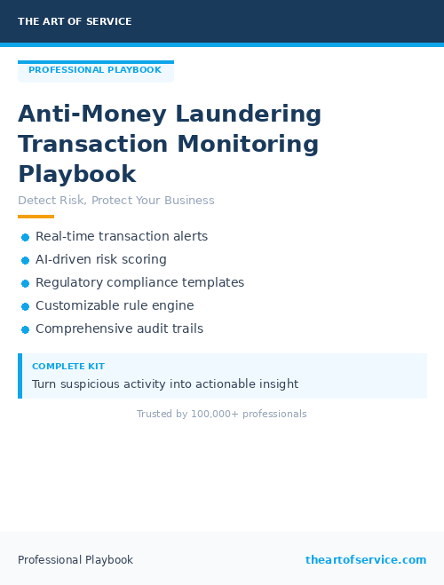 Anti-Money Laundering Transaction Monitoring Playbook