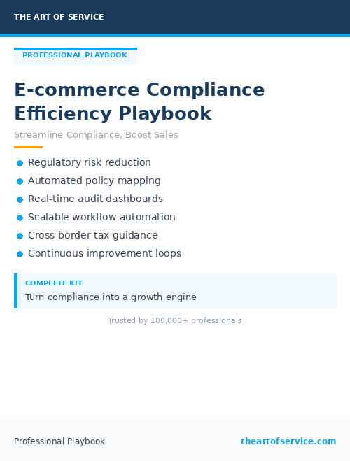 E‑commerce Compliance Efficiency Playbook