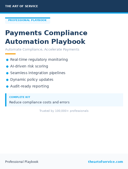 Payments Compliance Automation Playbook