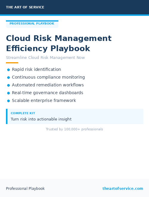 Cloud Risk Management Efficiency Playbook