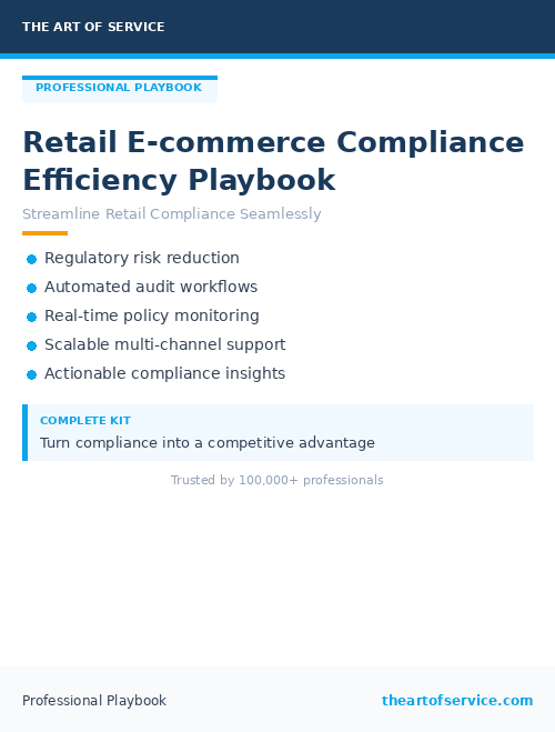 Retail E‑commerce Compliance Efficiency Playbook