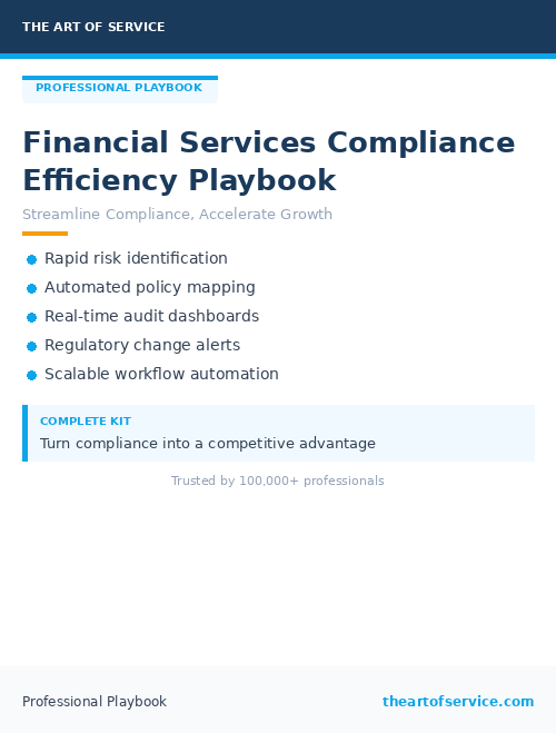 Financial Services Compliance Efficiency Playbook
