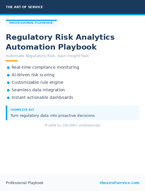 Regulatory Risk Analytics Automation Playbook