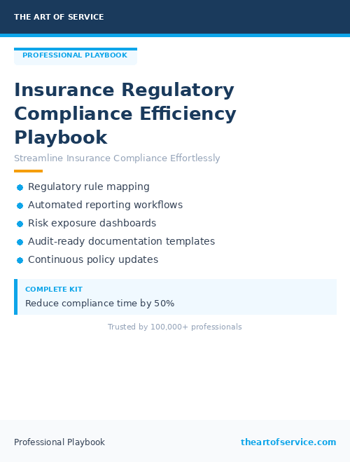 Insurance Regulatory Compliance Efficiency Playbook