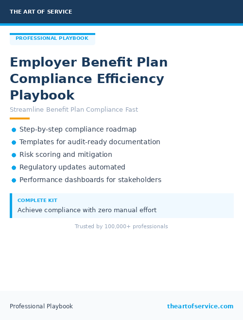 Employer Benefit Plan Compliance Efficiency Playbook