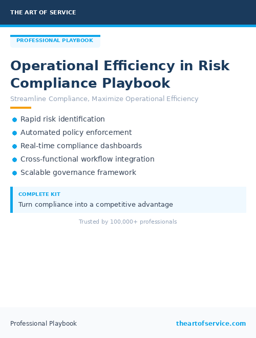 Operational Efficiency in Risk Compliance Playbook