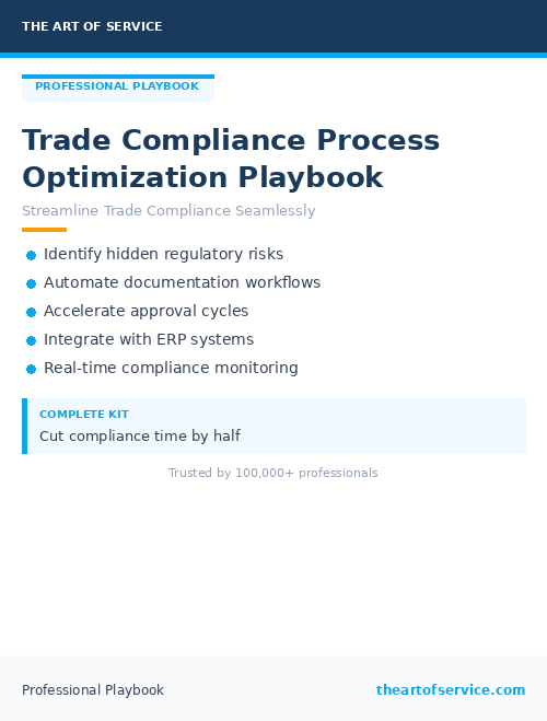 Trade Compliance Process Optimization Playbook