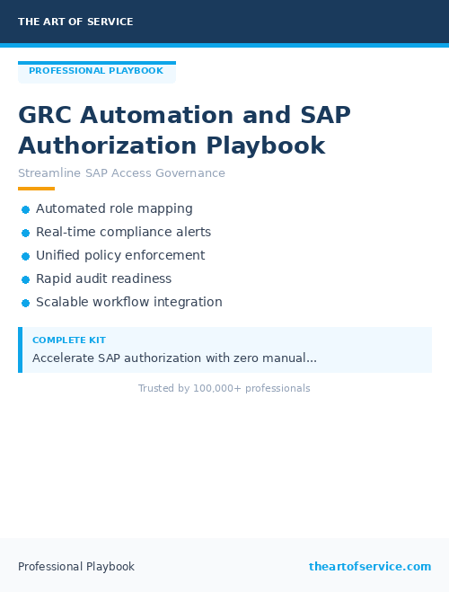 GRC Automation and SAP Authorization Playbook
