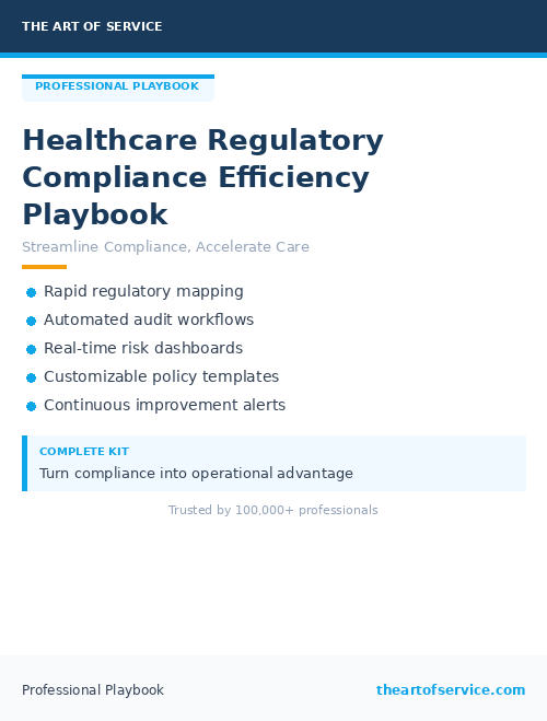 Healthcare Regulatory Compliance Efficiency Playbook