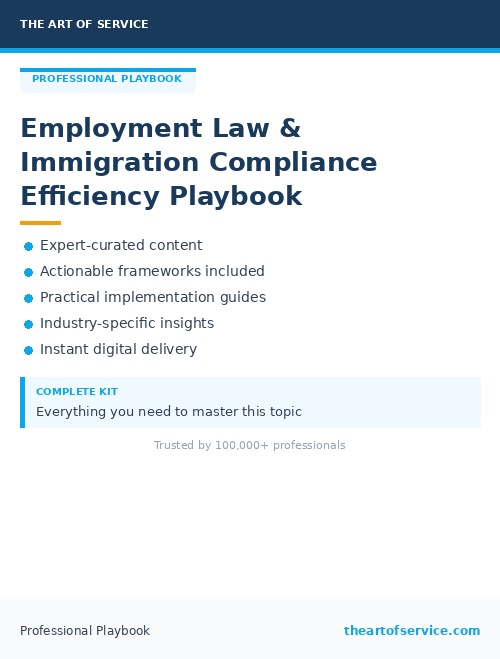 Employment Law & Immigration Compliance Efficiency Playbook