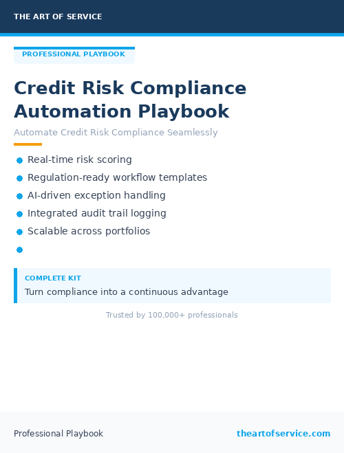 Credit Risk Compliance Automation Playbook