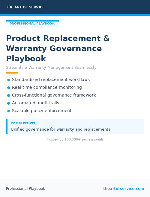Product Replacement & Warranty Governance Playbook