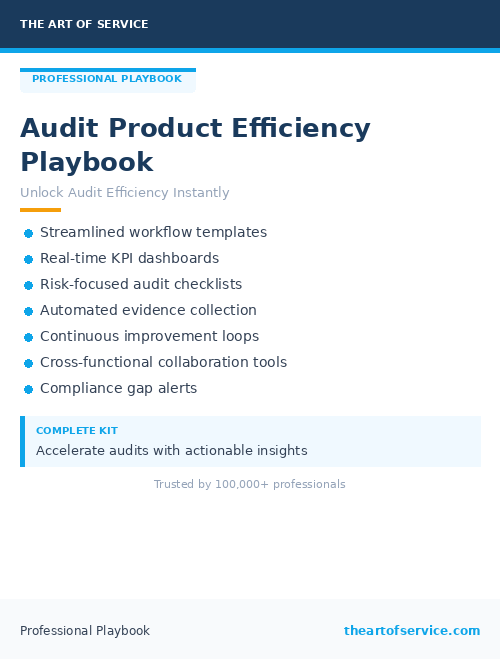 Audit Product Efficiency Playbook