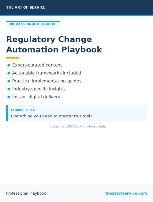 Regulatory Change Automation Playbook