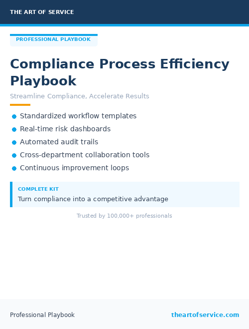Compliance Process Efficiency Playbook