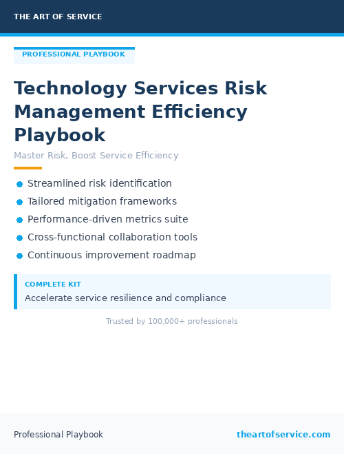 Technology Services Risk Management Efficiency Playbook