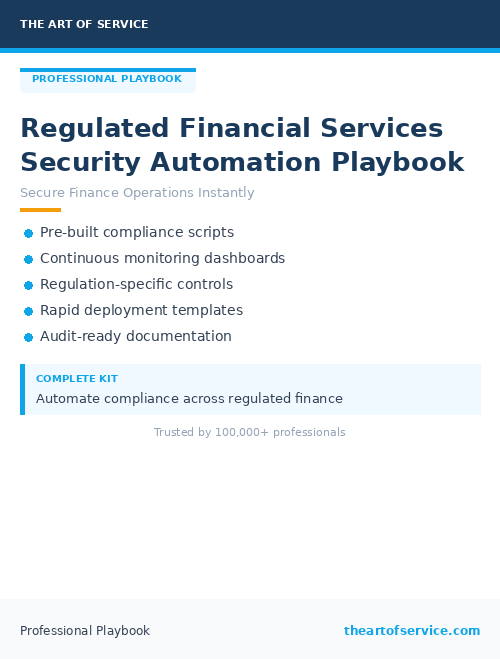 Regulated Financial Services Security Automation Playbook