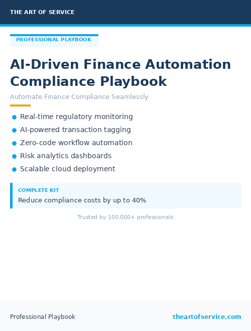 AI-Driven Finance Automation Compliance Playbook